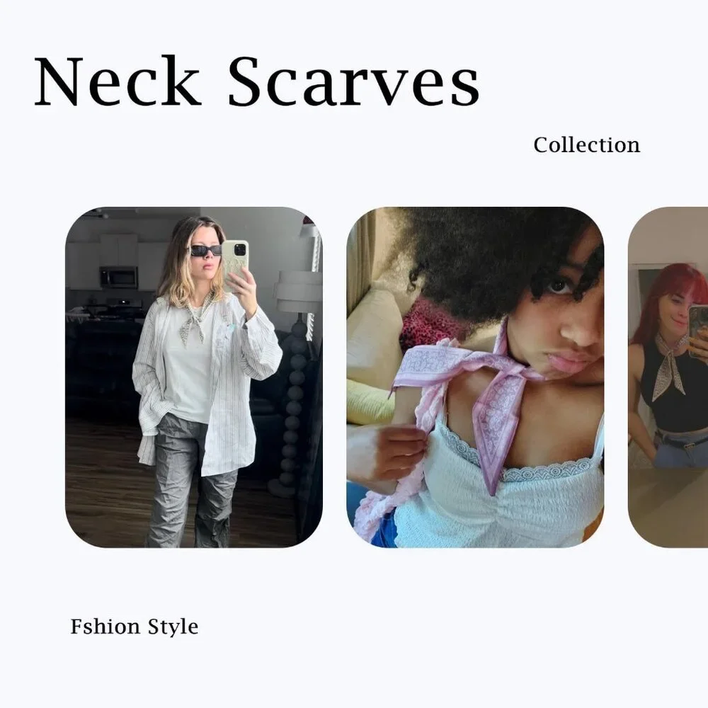 4Pcs Fashion Scarves for Women Boho Satin Headbands Multi-Function Bag Hair